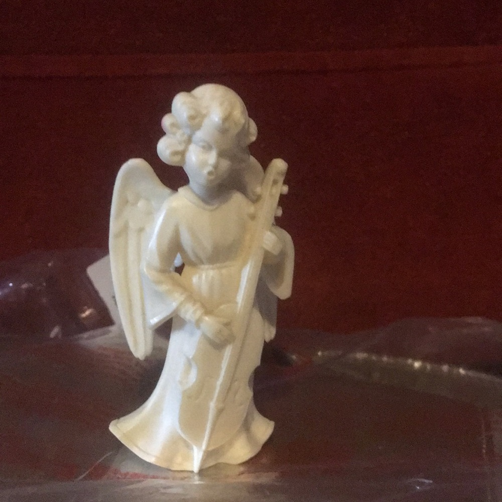 Vintage German Angel band/orchestra playing plastic figurine Christmas Angel